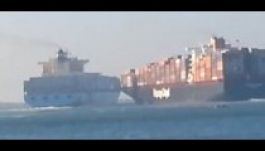 Összeütközött két konténerhajó a Szuezi csatornában (VIDEÓ)