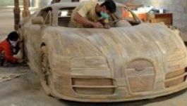 Deszkából tákoltak össze egy Bugattit (VIDEÓ)
