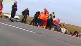 Négy aradi fiatal autója borult fel (VIDEÓ)