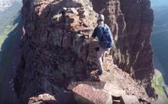 Hajszál híján saját halálát rögzítette egy hegymászó