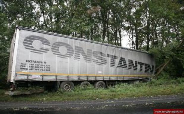 Fáknak ütközött egy román kamion Magyarországon