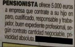 Egy spanyol nyugdíjas ötezer eurót kínál annak, aki munkát ad a fiának