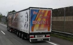 Eminescut népszerűsítik egy román cég kamionjai Európában