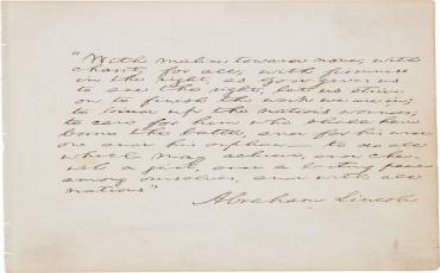 Dollármilliókért kelt el egy Lincoln-kézirat