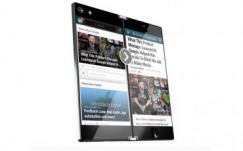 Könyvként nyitható okostelefon terve lapul a fiókban