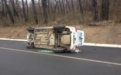 Felborult a részeg sofőr autója Csíkszereda mellett