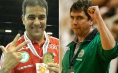 Elek Gábor és Ambros Martin a magyar női kézis kapitány