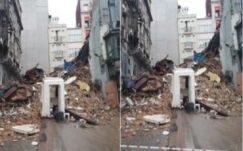 Összeomlott két épület Isztambul bevásárlónegyedében