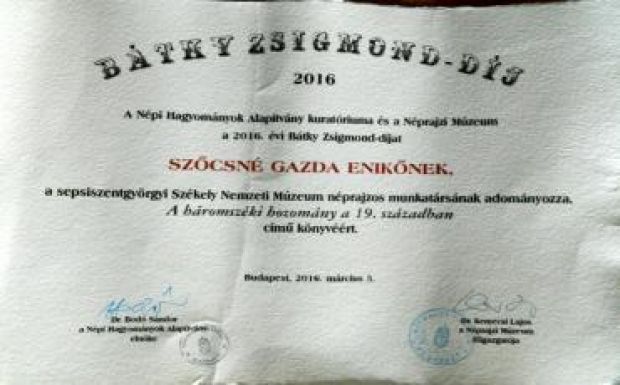 Bátky Zsigmond-díjjal tüntették ki Szőcsné Gazda Enikőt