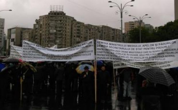 Tüntetnek az erdészek Bukarestben
