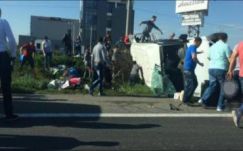 Felborult egy kisbusz az A1-es autópályán, nagy volt a riadalom