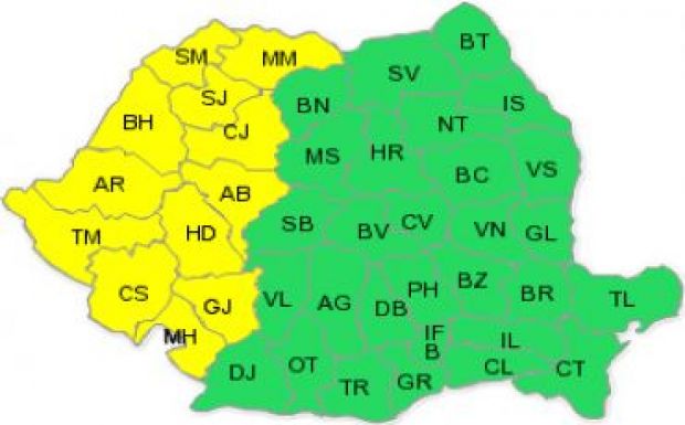 Sárga jelzésű viharriadó van a nyugati megyékben