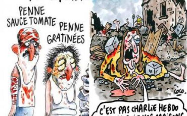 Feljelentést tett Amatrice városa a Charlie Hebdóban megjelent karikatúra miatt