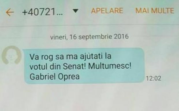 Oprea SMS-ben kérte kollégáit, hogy mentsék meg