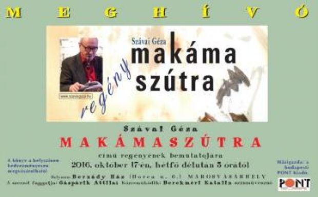 Marosvásárhelyen bemutatják Szávai Géza legújabb nagyregényét