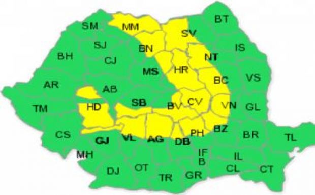 Elsőfokú hóriadó van Hargita és Kovászna megyében