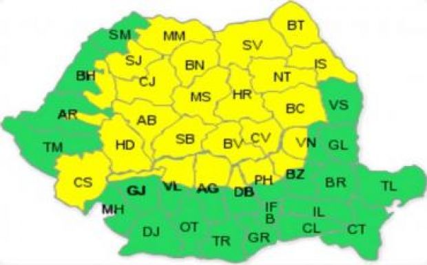 Sárga jelzésű hóriadó lesz vasárnap az erdélyi megyékben
