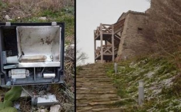 Lámpákat, reflektorokat, padokat törtek össze ismeretlen elkövetők Déva várában