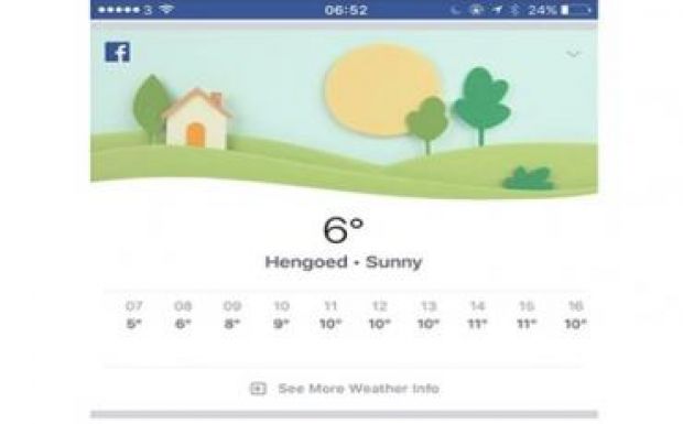 Itt a Facebook részletes időjárás-jelentése