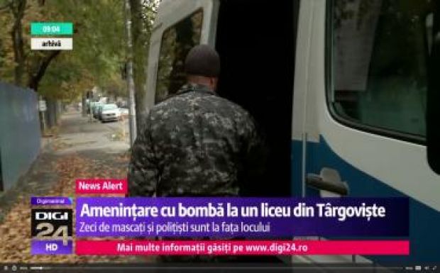 FRISSÍTVE: Bombariadó miatt kiürítettek két târgoviștei iskolát