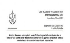 A tagállamok nem kötelesek humanitárius vízumot kiadni a menekültstátust igénylőknek