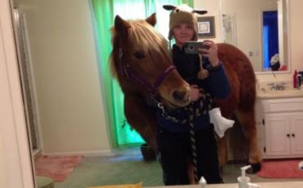 Szülei hálószobájába csempészett lóval szelfizett egy lány