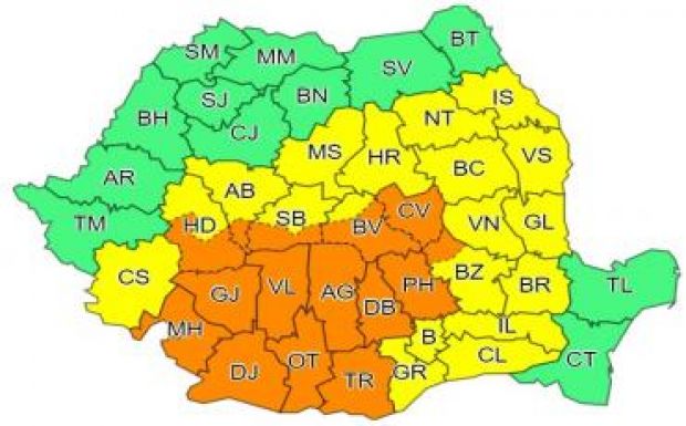 Narancssárga jelzésű viharriadó van Székelyföld egy részében