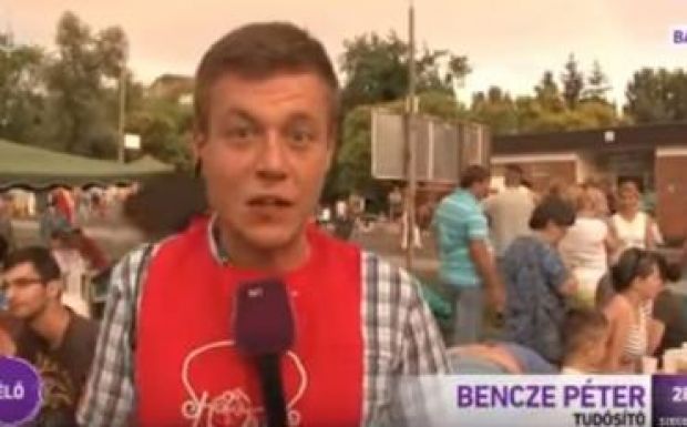 Ittasan jelentkezett be az M1 Híradójának tudósítója Bajáról