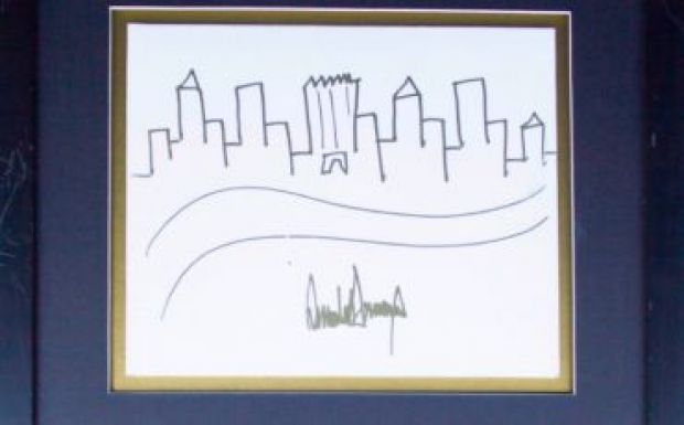 Elárverezik Donald Trump vázlatrajzát
