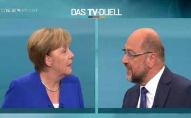 Tévévita: Az első felmérések szerint Merkel szerepelt jobban