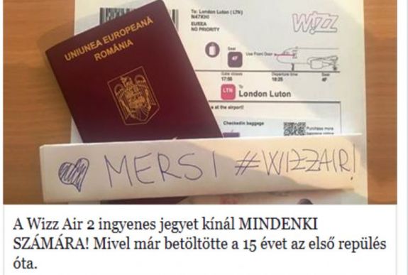 Figyelem, átverés! A Wizz Air nem ad ingyen jegyeket