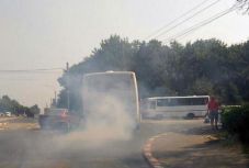 Gaz Metan-szurkolók autóbusza kapott majdnem lángra