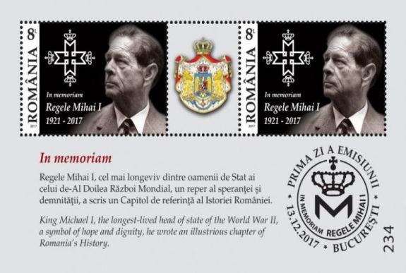 Bélyeget bocsát ki Mihály király emlékének tiszteletére a Romfilatelia