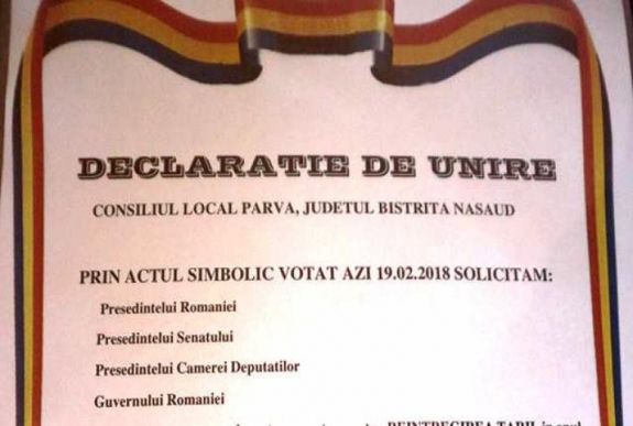 Egyesülne Moldovai Köztársasággal egy erdélyi község