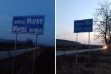 FRISSÍTVE – Visszakerült a kétnyelvű tábla Maros megye határába