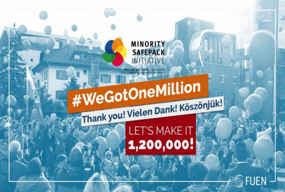 A FUEN becslése szerint kigyűlt a Minority SafePack 1 millió aláírása