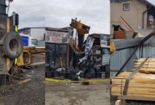 Autójavító műhelyre dőlt egy nagy daru