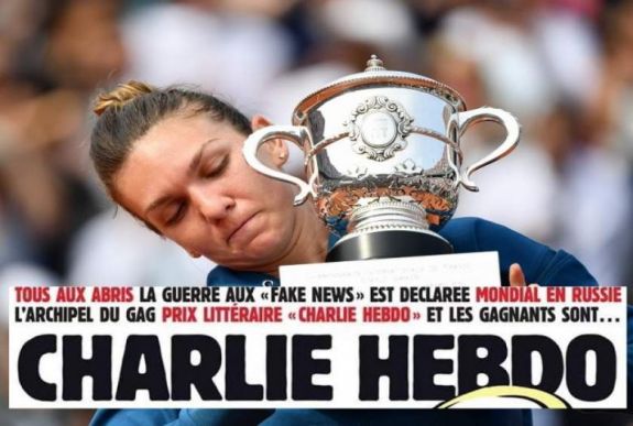 Xenofób karikatúrát közölt Simona Halepről a Charlie Hebdo