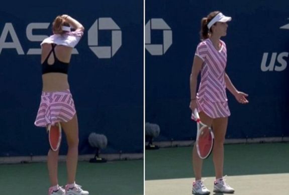 US Open: megrótta a játékvezető a vetkőző francia teniszezőt