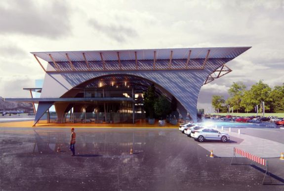 Mutatjuk a vidombáki repülőtér termináljának látványtervét