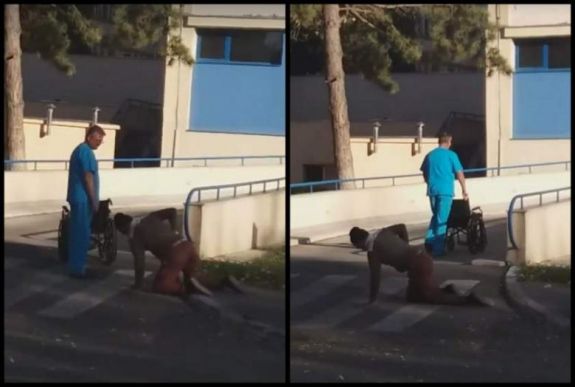 Megrázó felvételek készültek egy romániai kórház épülete előtt