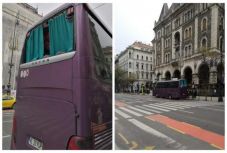 Betörték egy román autóbusz ablakát Budapesten