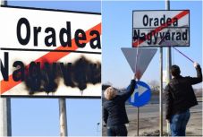 Nagyvárad: lemázolták a helységnévtábla magyar feliratát