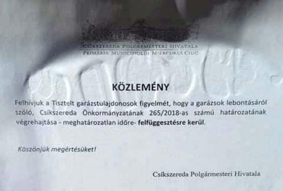 Bolondját járatják a csíkszeredai garázstulajdonosokkal