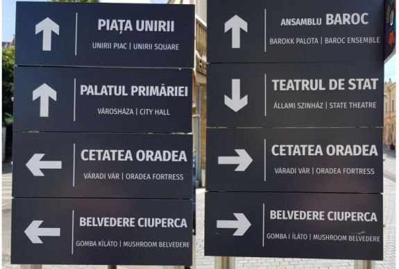 Nagyvárad: a turisztikai információs táblák magyar feliratainak kijavítását kérte Pető Dalma képviselő