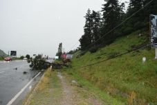 Csíkszeredai viharkárok: utakra és sínekre dőlt fák, megrongált háztetők, eldugult csatornaszájak