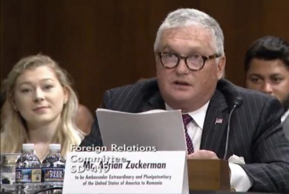 Adrian Zuckerman az Amerikai Egyesült Államok új romániai nagykövete