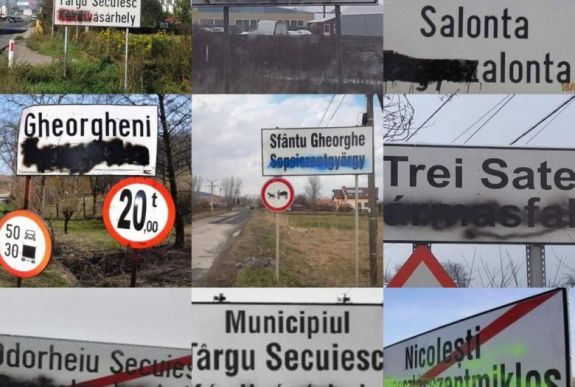 Lefestett magyar helységnévtáblákkal büszkélkednek a román ultrák oldalán