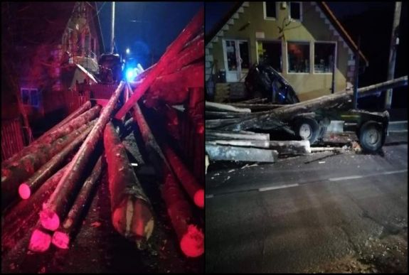 Nyergesvontatóról lezuhanó farönkök okozták egy nő halálát