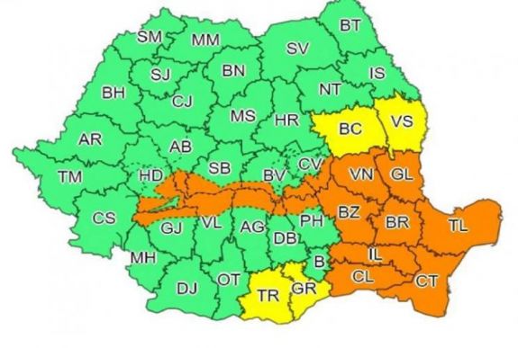 Másodfokú hóviharriadó van érvényben öt erdélyi megyében